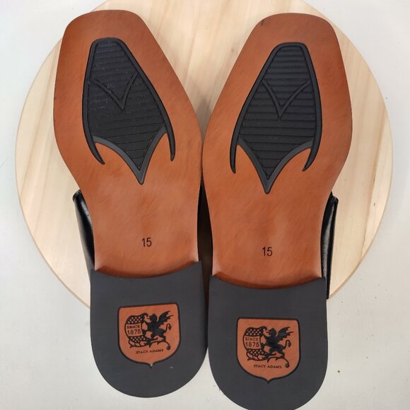 STACY ADAMS Black Closed Toe Slingback Leather Sandals Shoes Men US 15M - Picture 11 of 12